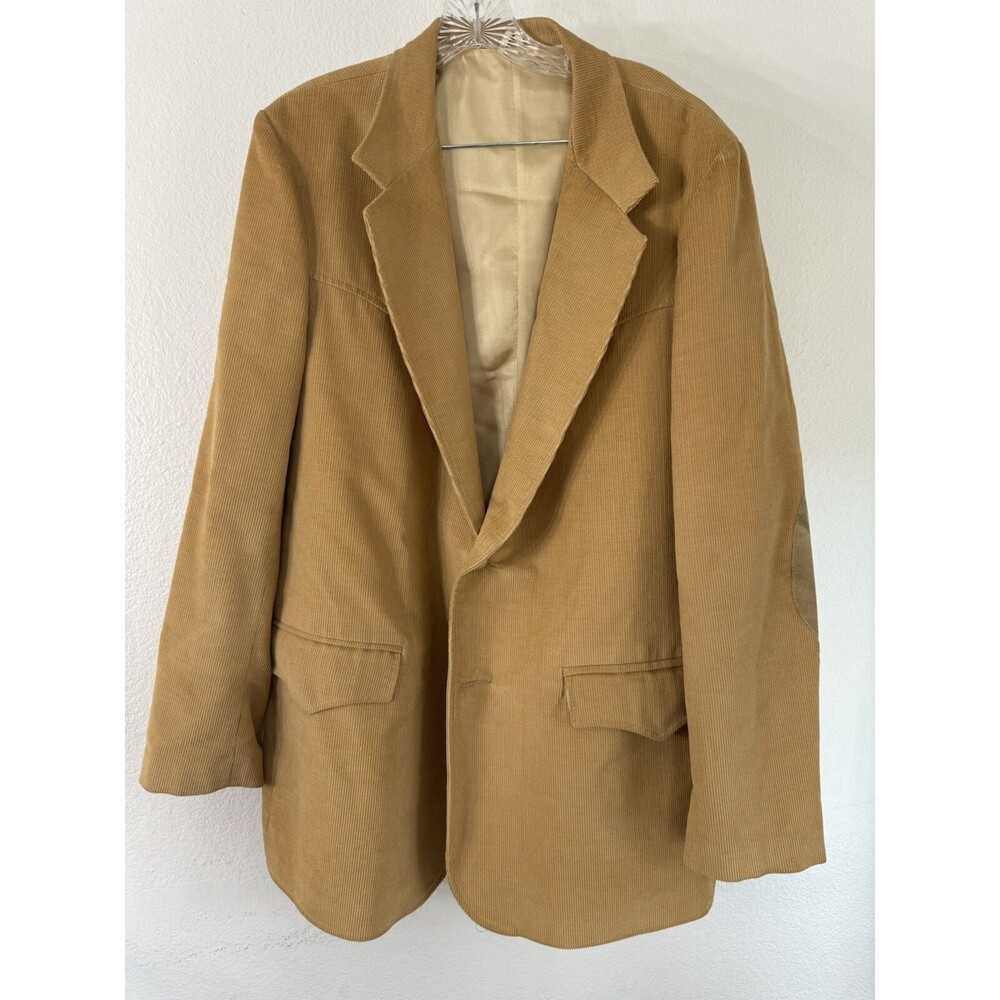 Pioneer Wear Jacket Size 48 Men's Brown Gold Western Corduroy Vintage